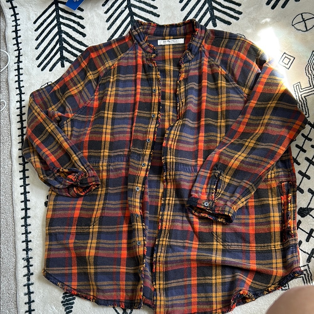 Free People Stylish Flannel Dress Shirt